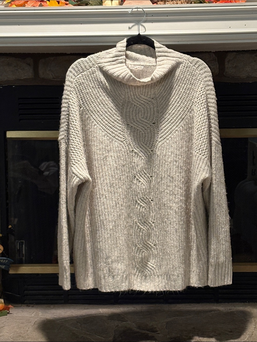 Maurices Cream Cable Knit Cowl Sweater